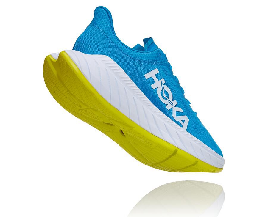 Hoka One One Running Shoes Mens Blue/White - Carbon X 2 - 69548GBPJ